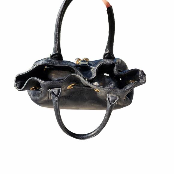 Michael Kors Distressed Pebbled Leather Double Tassel Drawstring Satchel - Picture 6 of 9